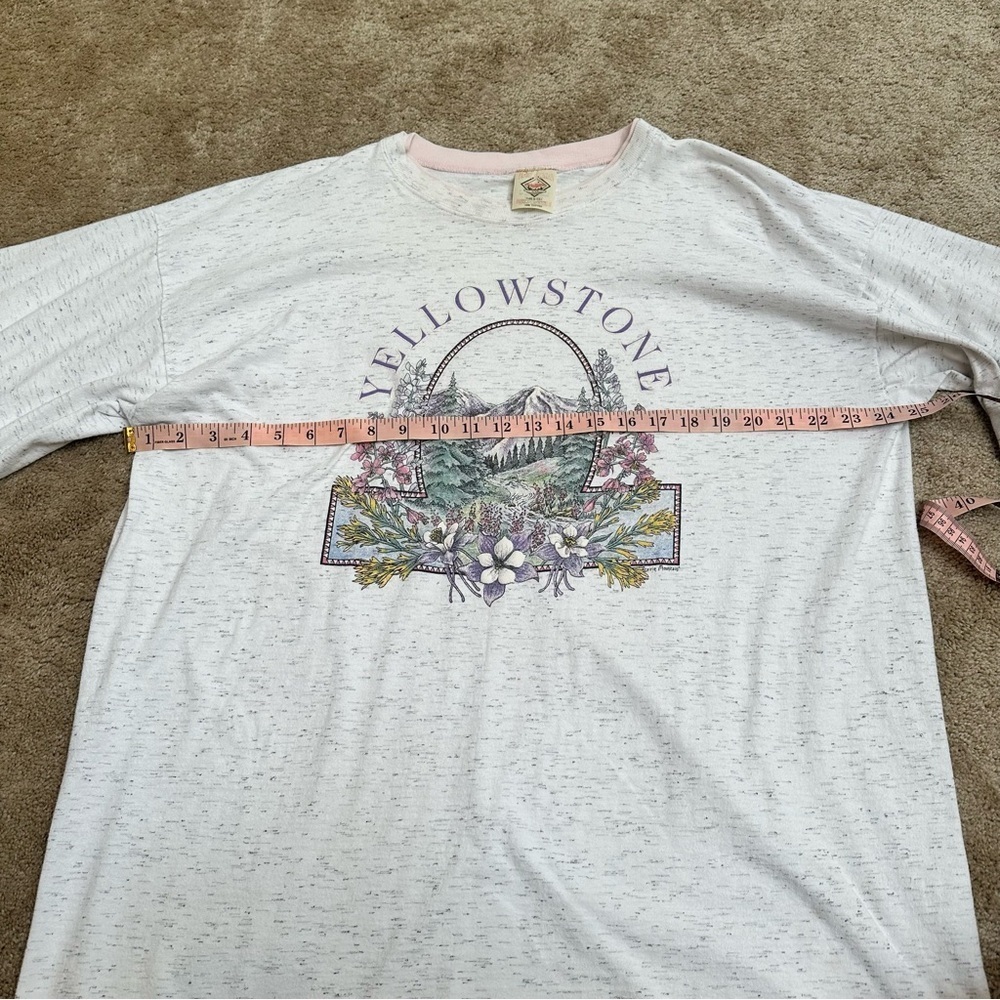 Vintage 90s Yellowstone T-Shirt Dress Sleep Pajama XXL Pink Gray Outdoor Graphic - Picture 7 of 10